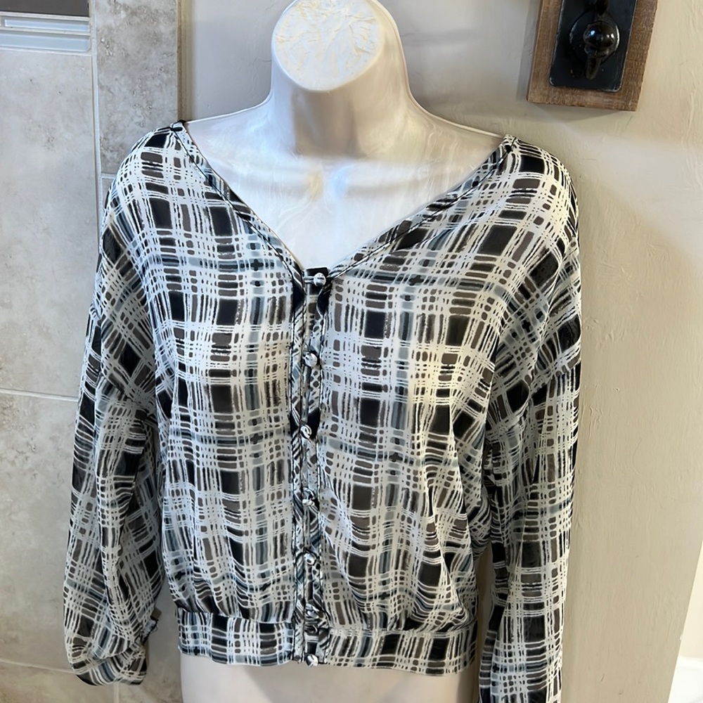 Blu Pepper plaid blouse Size S